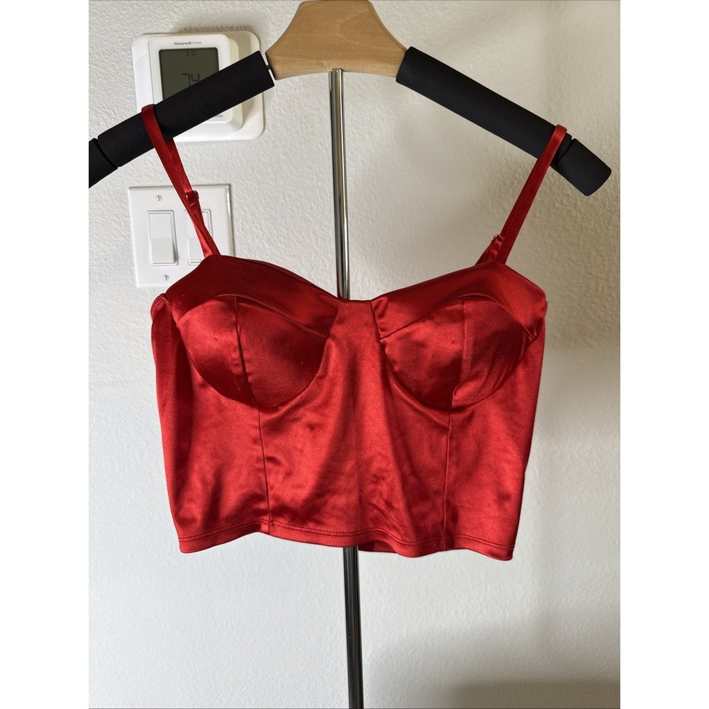 Popular 21 Women's Sexy Bustier Corset Cropped Lingerie Red Size Large‎